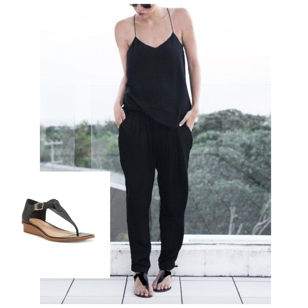 NIB Lucky Brand - Wedge Leather T-Strap Sandals